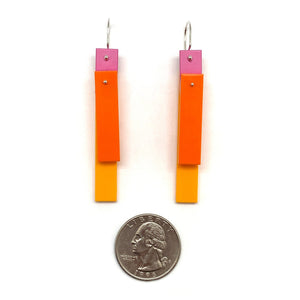 Papaya Tile Earrings-Earrings-Emiko Oye-Pistachios