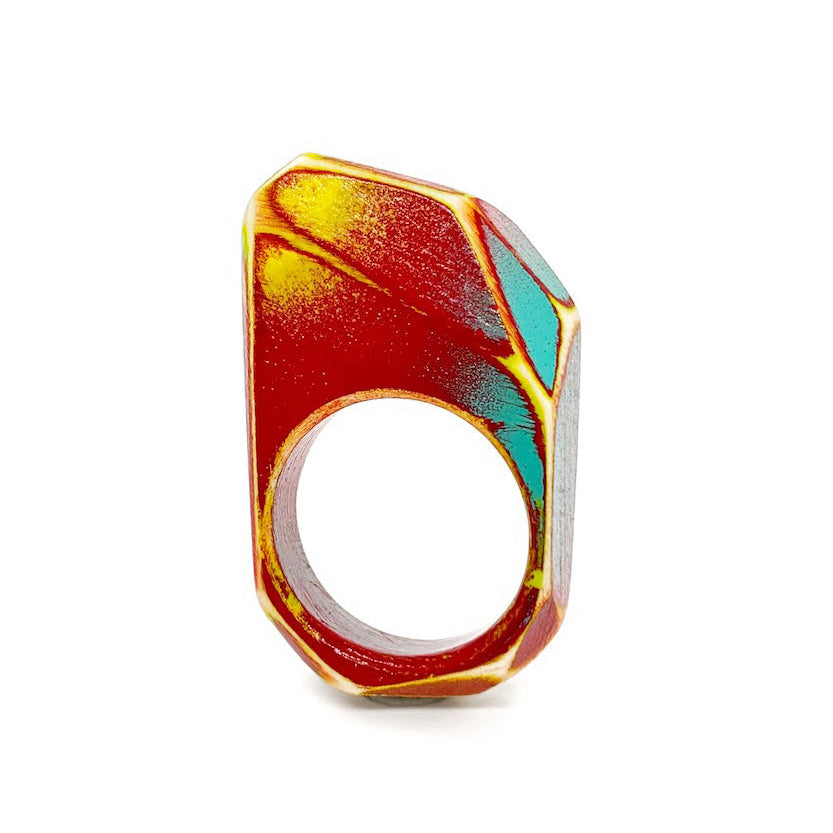 Parrot Feather Wood Ring