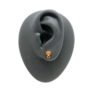 Peach Moonstone and Garnet Studs-Earrings-Julia Cabral-Pistachios