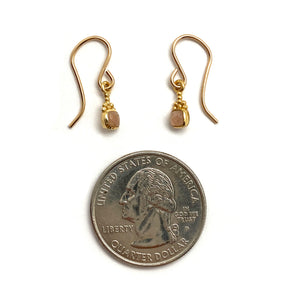 Peach Moonstone and Gold Vermeil Earrings-Earrings-Julia Cabral-Pistachios