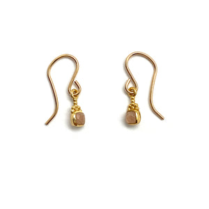 Peach Moonstone and Gold Vermeil Earrings-Earrings-Julia Cabral-Pistachios