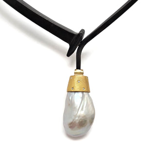 Pearl and Gold Nail Necklace