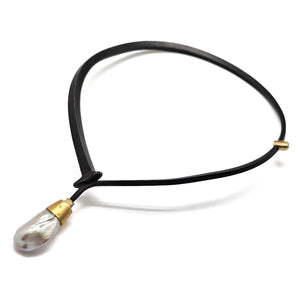 Pearl and Gold Nail Necklace