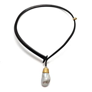 Pearl and Gold Nail Necklace