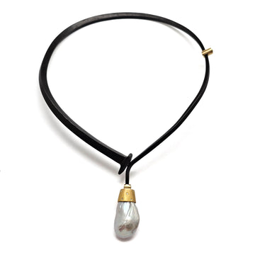Pearl and Gold Nail Necklace