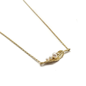 Pearl and Leaf Necklace-Necklaces-Manali Shinde-Pistachios