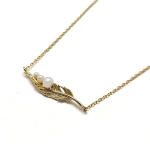Pearl and Leaf Necklace-Necklaces-Manali Shinde-Pistachios