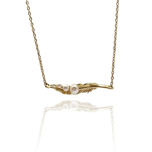 Pearl and Leaf Necklace-Necklaces-Manali Shinde-Pistachios