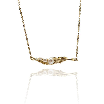 Pearl and Leaf Necklace