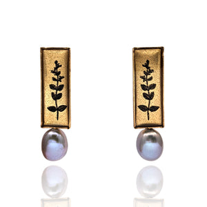 Pearlhanger Leaf Earrings-Earrings-Anna Bankuti-Pistachios