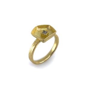 Pentagon 18k Gold Ring-Rings-Petra Class-Pistachios