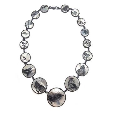 Perched Birds Pearl Necklace