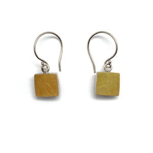 Petite Bimetal Square Earrings-Earrings-Ashka Dymel-Pistachios