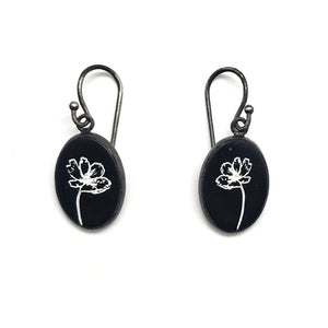 Petite Floral Onyx Earrings-Earrings-Kelly Jean Conroy-Pistachios