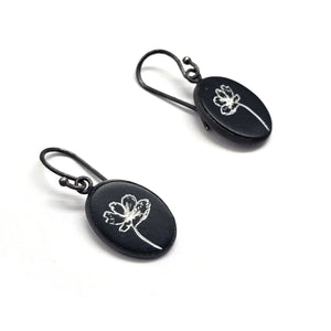 Petite Floral Onyx Earrings-Earrings-Kelly Jean Conroy-Pistachios