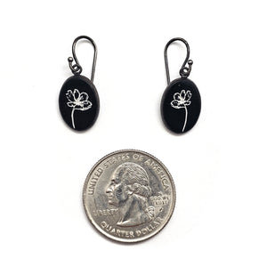 Petite Floral Onyx Earrings-Earrings-Kelly Jean Conroy-Pistachios