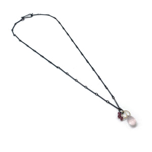 Petite Rose Quartz Pendant Necklace-Necklaces-Heather Guidero-Pistachios