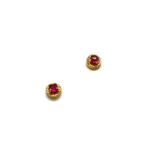 Petite Ruby Studs-Earrings-Julia Cabral-Pistachios