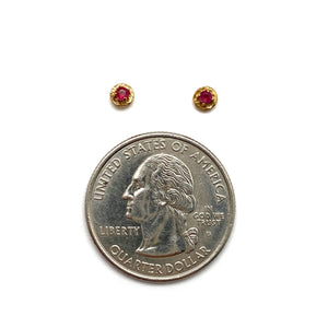 Petite Ruby Studs-Earrings-Julia Cabral-Pistachios