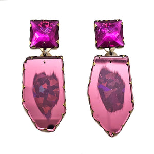 Pink Acrylic Earrings-Earrings-Nikki Couppee-Pistachios
