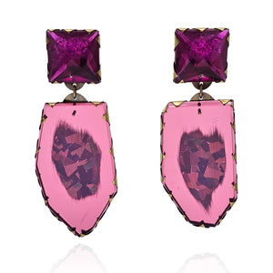Pink Acrylic Earrings-Earrings-Nikki Couppee-Pistachios