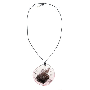 Pink Acrylic & Gallium Necklace-Necklaces-Yookyung Song-Pistachios
