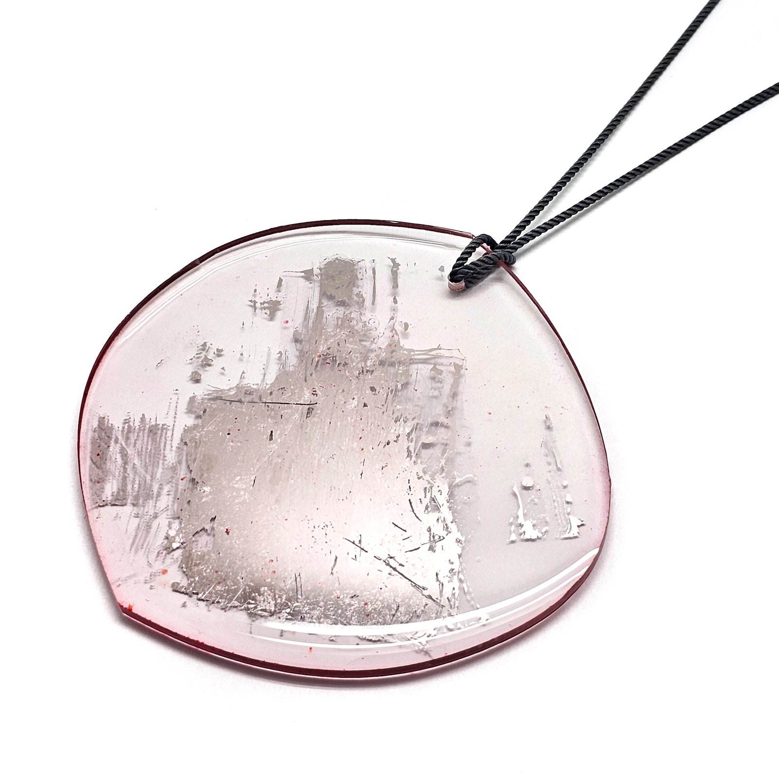 Pink Acrylic & Gallium Necklace-Necklaces-Yookyung Song-Pistachios