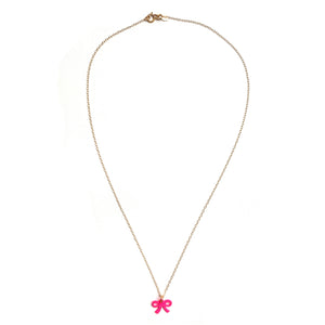 Pink Bow Petite Pendant-Necklaces-Ashley Buchanan-Pistachios