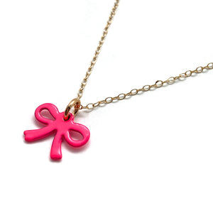 Pink Bow Petite Pendant-Necklaces-Ashley Buchanan-Pistachios