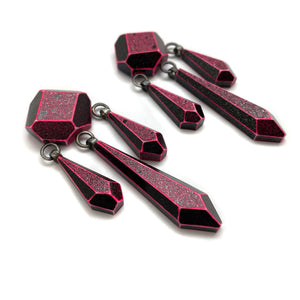 Pink Chandelier Dangle Earrings-Earrings-Eva Burton-Pistachios