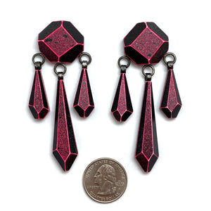 Pink Chandelier Dangle Earrings-Earrings-Eva Burton-Pistachios