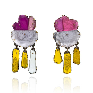 Pink Cocktail Earrings-Earrings-Nikki Couppee-Pistachios