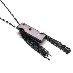 Pink Druzy Convertible Necklace-Necklaces-Heather Guidero-Pistachios