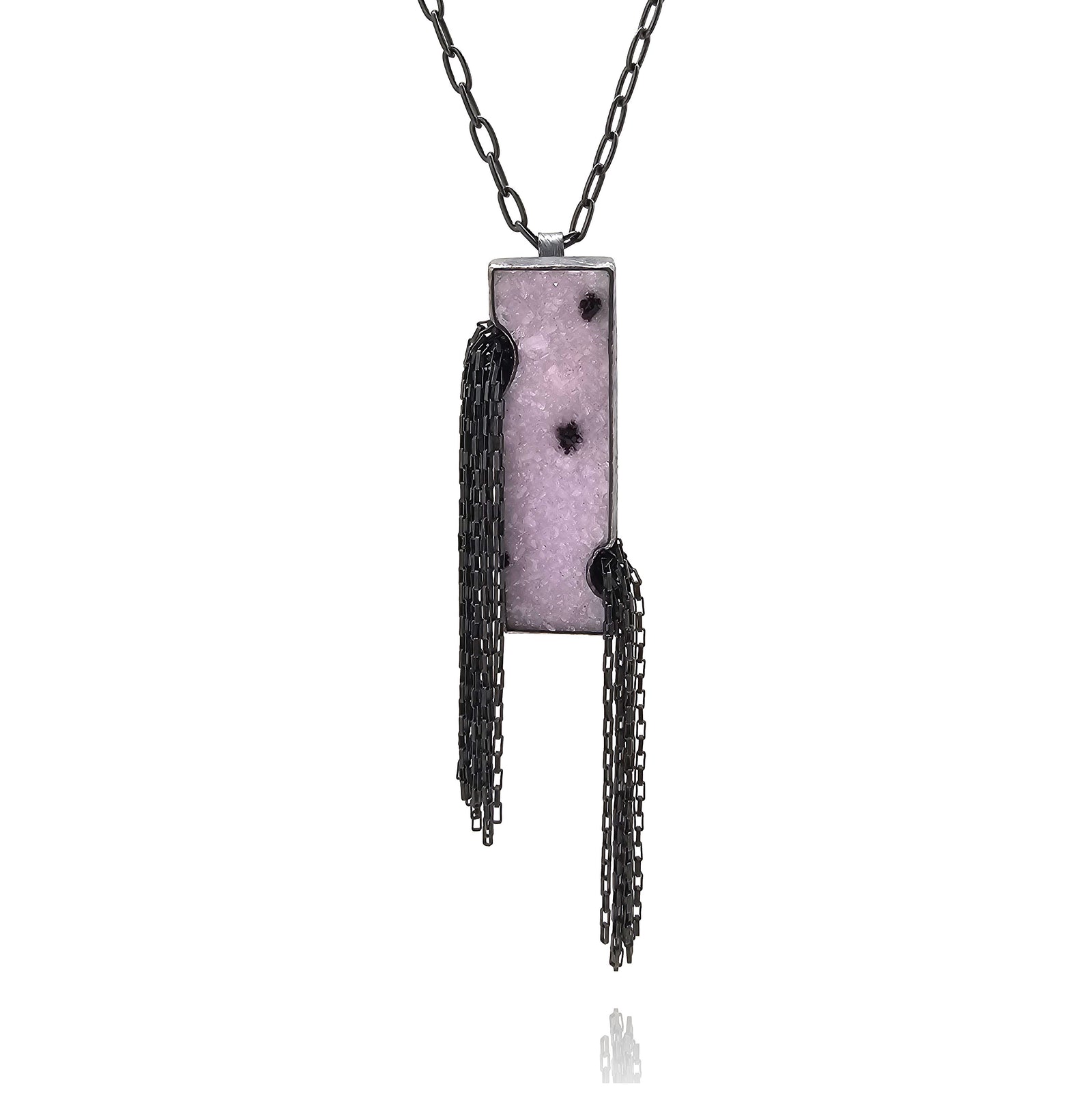 Pink Druzy Convertible Necklace-Necklaces-Heather Guidero-Pistachios