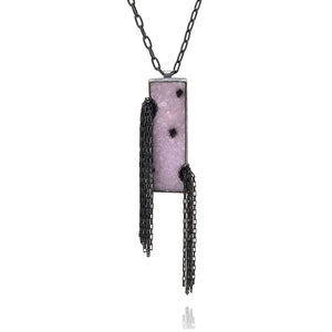 Pink Druzy Convertible Necklace-Necklaces-Heather Guidero-Pistachios