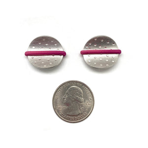 Pink Elastic Sterling Silver Earrings-Earrings-Gilly Langton-Pistachios