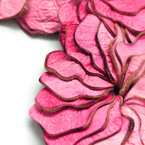 Pink Floral Leather Collar-Necklaces-Karin Roy Andersson-Pistachios