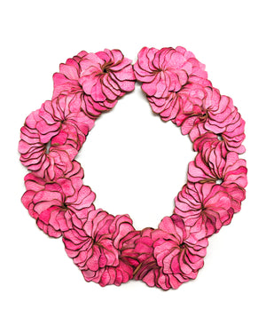 Pink Floral Leather Collar-Necklaces-Karin Roy Andersson-Pistachios