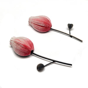 Pink Flower Paper Earrings-Earrings-Naoko Yoshizawa-Pistachios