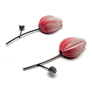 Pink Flower Paper Earrings-Earrings-Naoko Yoshizawa-Pistachios