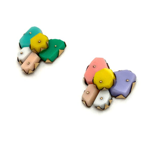 Pink & Green Bow Studs-Earrings-Nikki Couppee-Pistachios