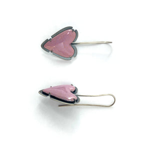 Pink Heart Enamel Earrings-Earrings-Lisa Crowder-Pistachios