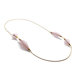 Pink Nylon Bulb Necklace-Necklaces-Dorine Decayeux-Pistachios