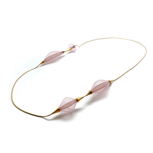 Pink Nylon Bulb Necklace-Necklaces-Dorine Decayeux-Pistachios