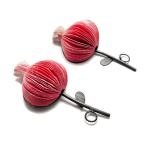 Pink Ombre Flower Paper Earrings-Earrings-Naoko Yoshizawa-Pistachios