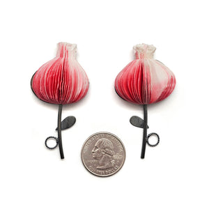 Pink Ombre Flower Paper Earrings-Earrings-Naoko Yoshizawa-Pistachios