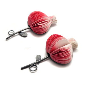 Pink Ombre Flower Paper Earrings-Earrings-Naoko Yoshizawa-Pistachios