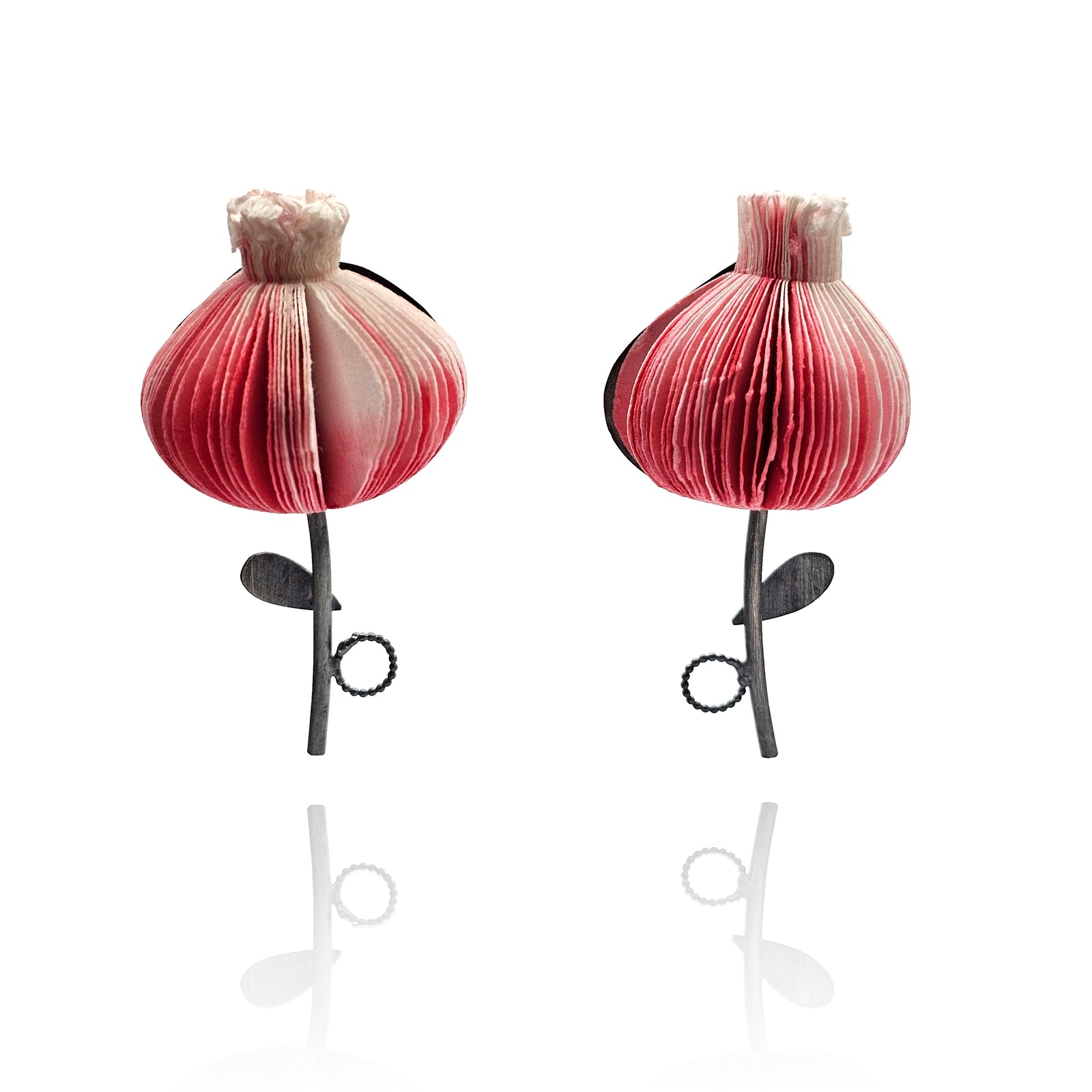 Pink Ombre Flower Paper Earrings-Earrings-Naoko Yoshizawa-Pistachios