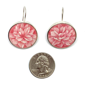 Pink Painted Cherry Blossom Earrings-Earrings-Huiyu Chiu-Pistachios