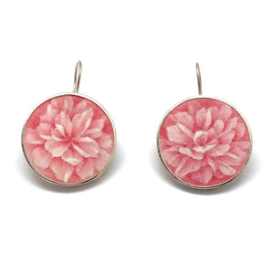 Pink Painted Cherry Blossom Earrings-Earrings-Huiyu Chiu-Pistachios